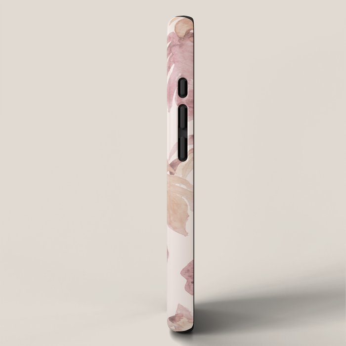 Modern boho pink tropical watercolour palms iPhone Case Gallery Image 2