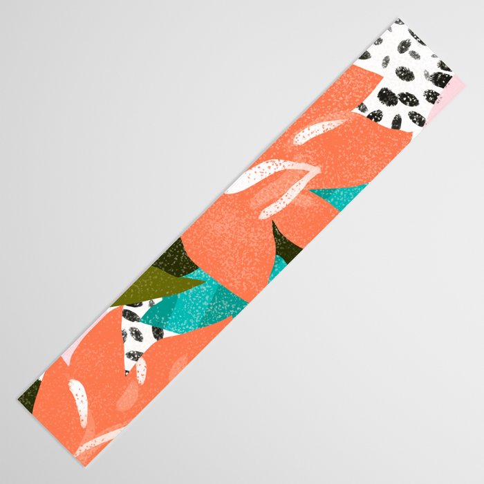 Forever in My Garden | Abstract Botanical Nature Plants Floral Painting | Quirky Modern Contemporary Table Runner Gallery Image 3