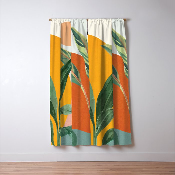 Leaf Design 03 Window Curtain Gallery Image 3