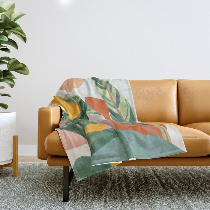 Leaf Design 03 Throw Blanket Gallery Image 1