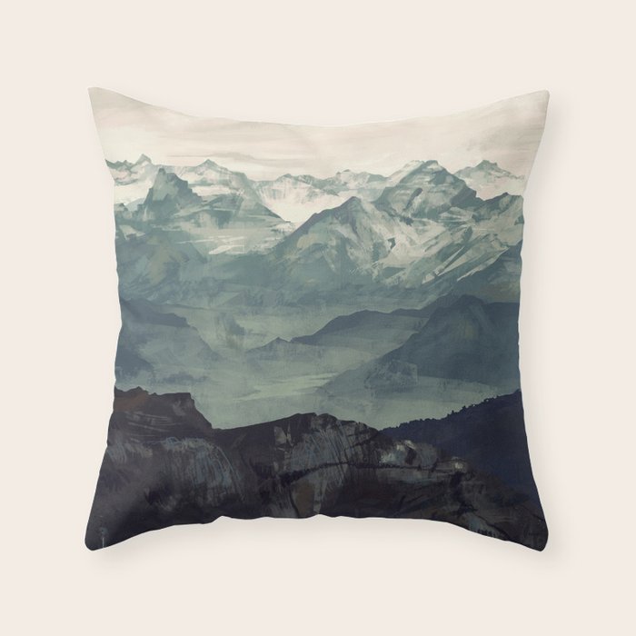 Mountain Fog Throw Pillow Gallery Image 1