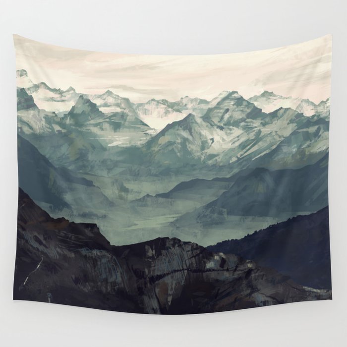 Mountain Fog Wall Tapestry Gallery Image 4