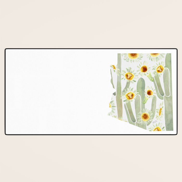 Arizona State Saguaro Cactus Blossoms Desk Mat Gallery Image 3