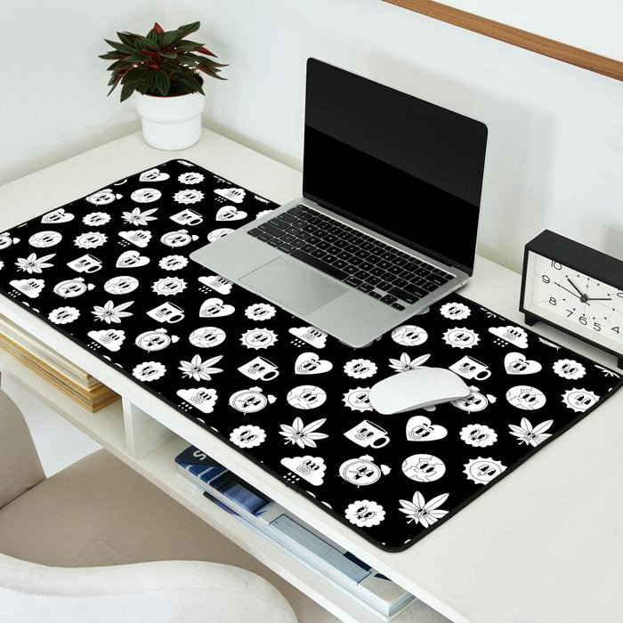 Retro cartoon character sticker pattern Desk Mat Gallery Image 2