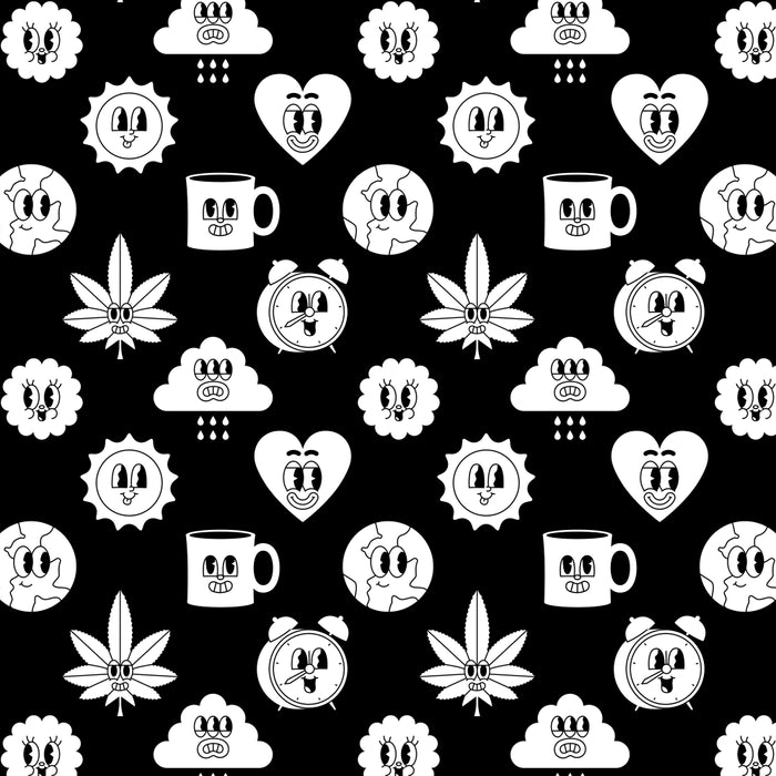 Retro cartoon character sticker pattern Coffee Mug Gallery Image 2