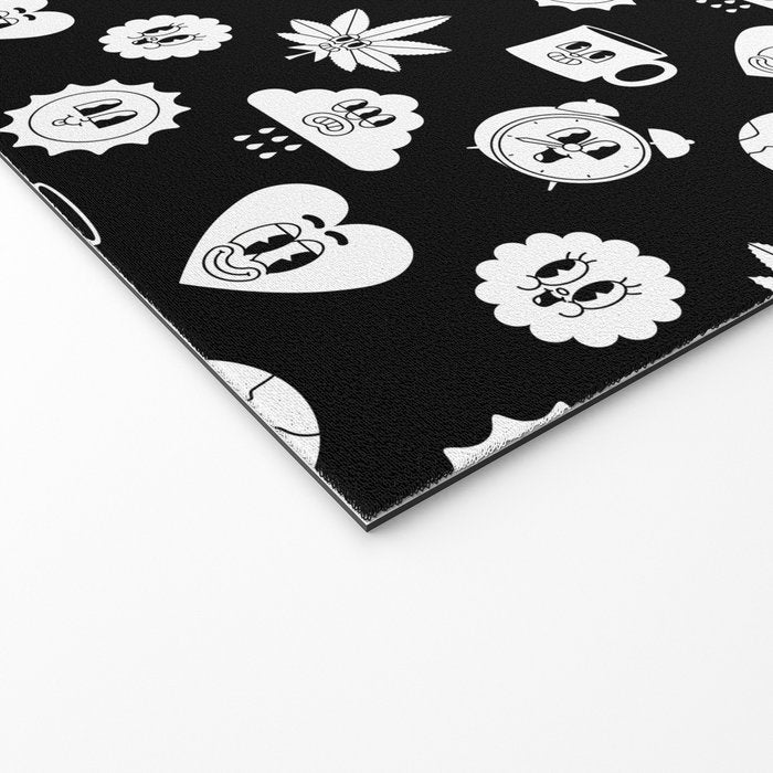 Retro cartoon character sticker pattern Welcome Mat Gallery Image 2
