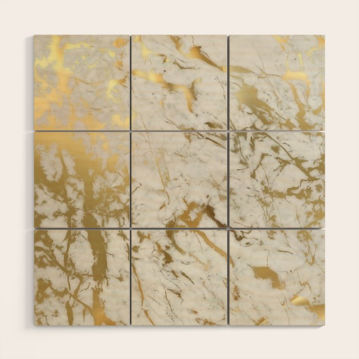 Gold marble Wood Wall Art Gallery Image 1