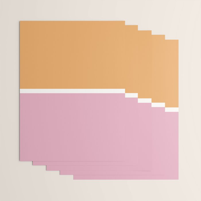 Color Block VII Orange Pink Wrapping Paper Gallery Image 3