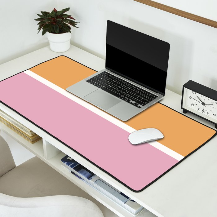 Color Block VII Orange Pink Desk Mat Gallery Image 2