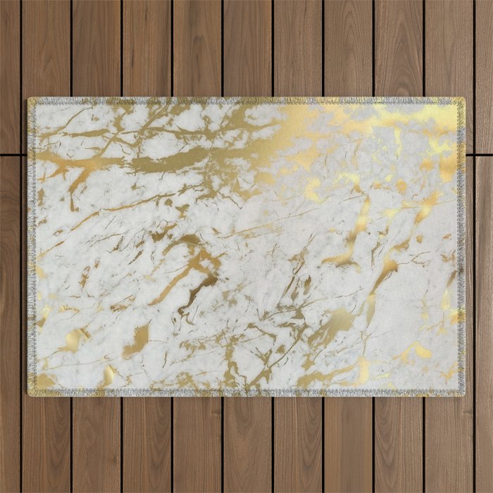 Gold marble Outdoor Rug Gallery Image 1