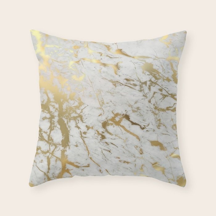 Gold marble Throw Pillow Gallery Image 1