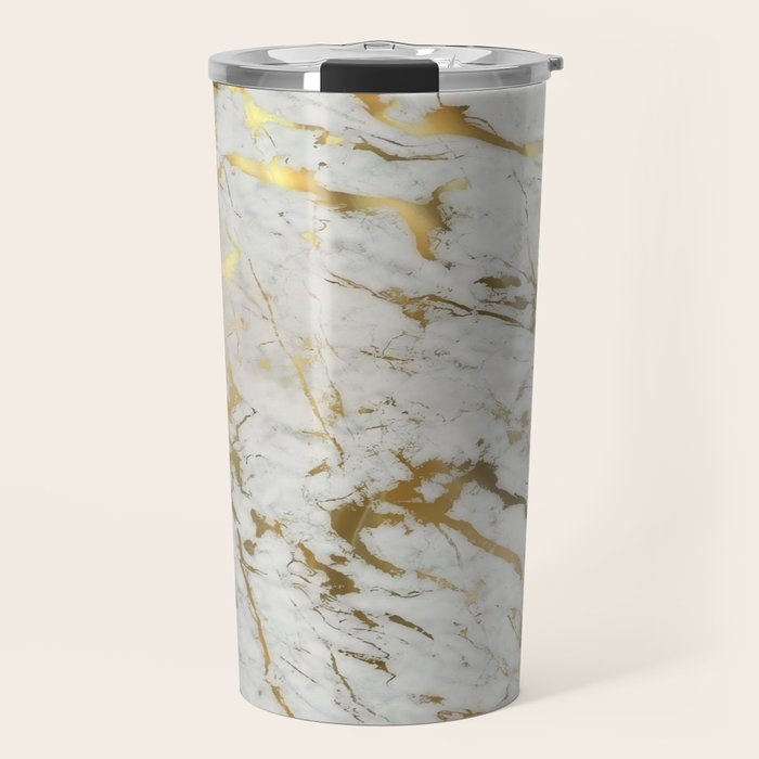 Gold marble Travel Mug Gallery Image 1