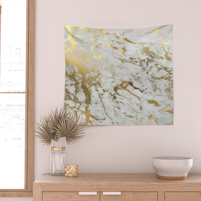 Gold marble Wall Tapestry Gallery Image 2
