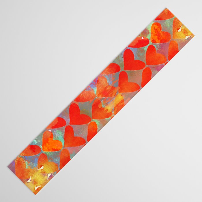Love Overload, Maximalist Color Pop red Graphic Hearts, Valentine's Day Passion Colorful Table Runner Gallery Image 3