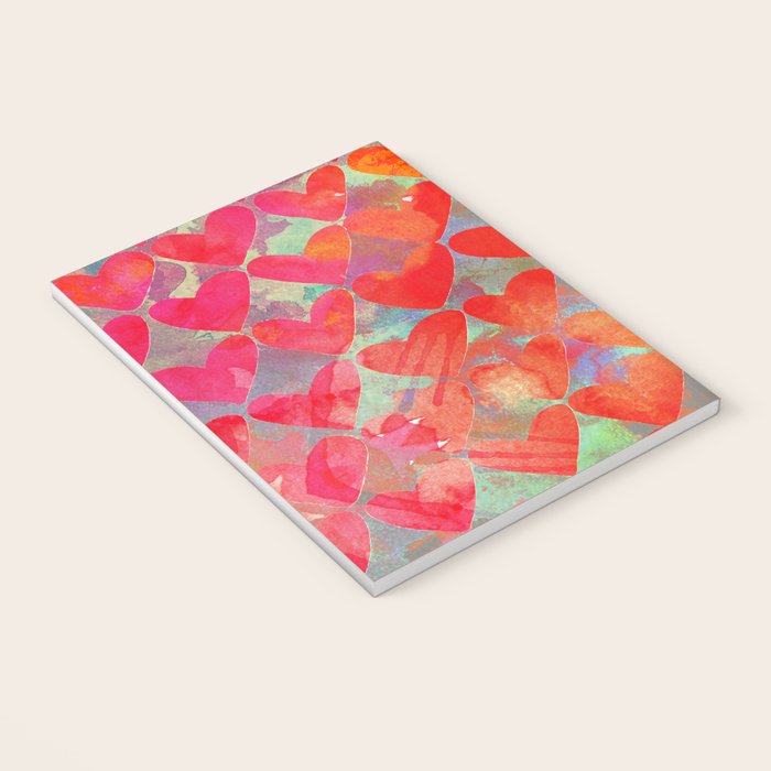 Love Overload, Maximalist Color Pop red Graphic Hearts, Valentine's Day Passion Colorful Notebook Gallery Image 3