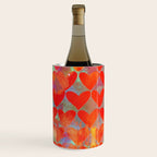 Love Overload, Maximalist Color Pop red Graphic Hearts, Valentine's Day Passion Colorful Wine Chiller Gallery Image 1