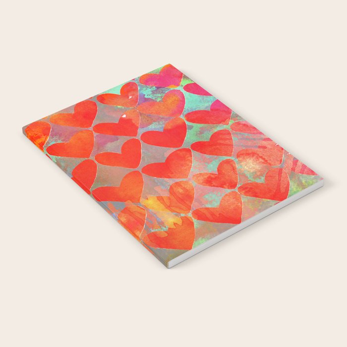 Love Overload, Maximalist Color Pop red Graphic Hearts, Valentine's Day Passion Colorful Notebook Gallery Image 2