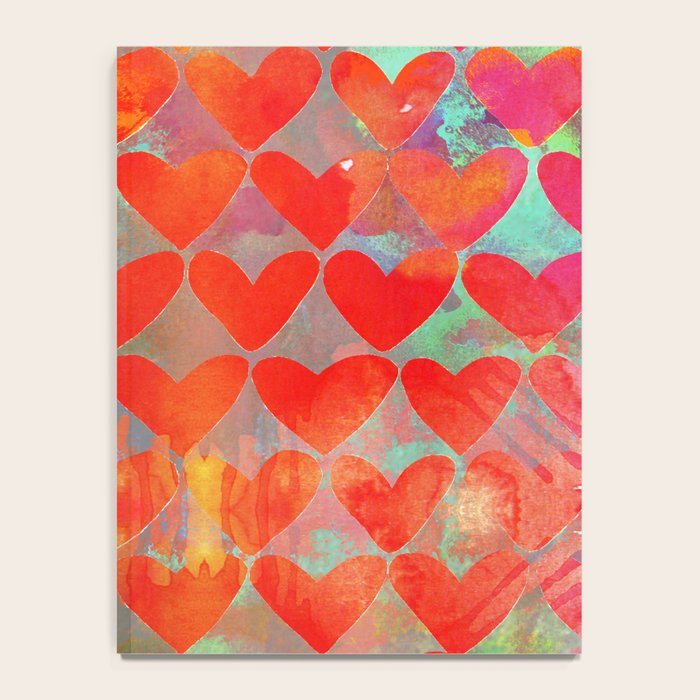 Love Overload, Maximalist Color Pop red Graphic Hearts, Valentine's Day Passion Colorful Notebook Gallery Image 4