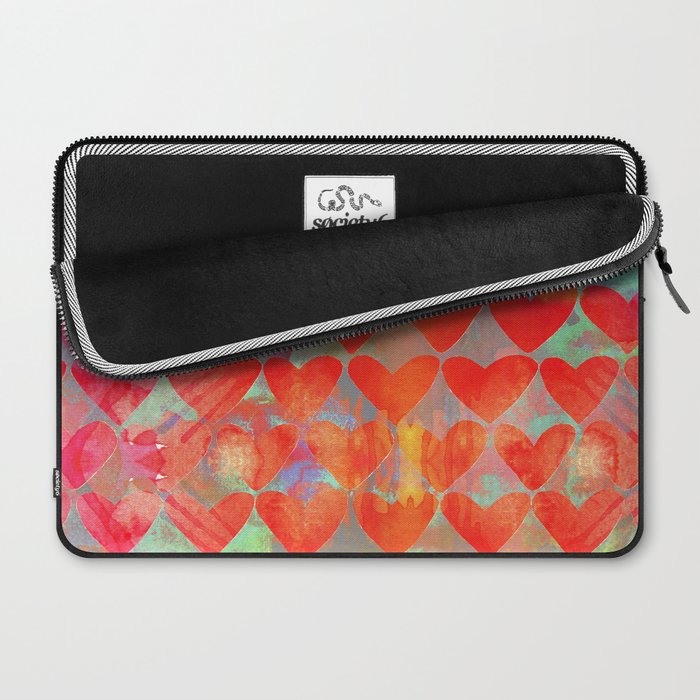Love Overload, Maximalist Color Pop red Graphic Hearts, Valentine's Day Passion Colorful Laptop Sleeve Gallery Image 2