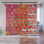 Love Overload, Maximalist Color Pop red Graphic Hearts, Valentine's Day Passion Colorful Wall Mural Gallery Image 1