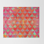 Love Overload, Maximalist Color Pop red Graphic Hearts, Valentine's Day Passion Colorful Throw Blanket Gallery Image 2