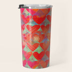 Love Overload, Maximalist Color Pop red Graphic Hearts, Valentine's Day Passion Colorful Travel Mug Gallery Image 3