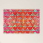 Love Overload, Maximalist Color Pop red Graphic Hearts, Valentine's Day Passion Colorful Welcome Mat Gallery Image 1