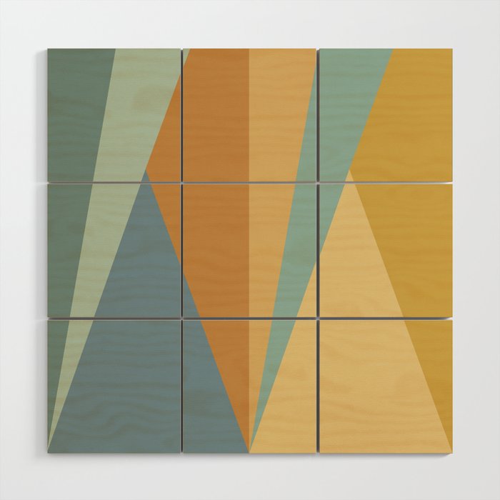 Geometric Triangles XIII Retro Summer Wood Wall Art Gallery Image 1