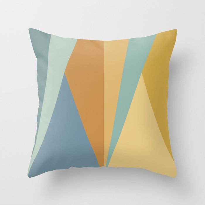 Geometric Triangles XIII Retro Summer Throw Pillow Gallery Image 1