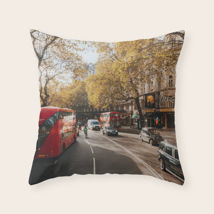 London Red Buses - Photography Throw Pillow Gallery Image 6