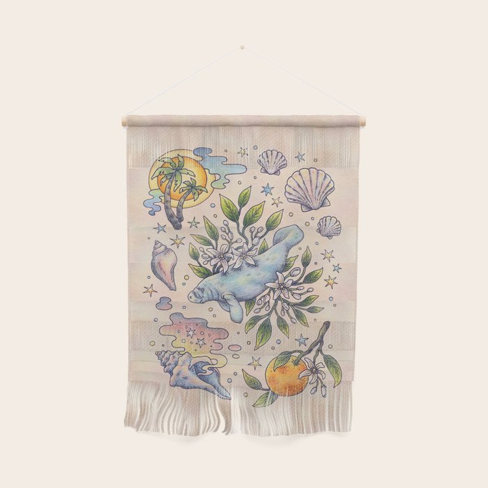 Orange Blossom Manatee | Ocean Nature Art Wall Hanging Gallery Image 1