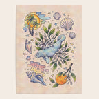 Orange Blossom Manatee | Ocean Nature Art Poster Gallery Image 4