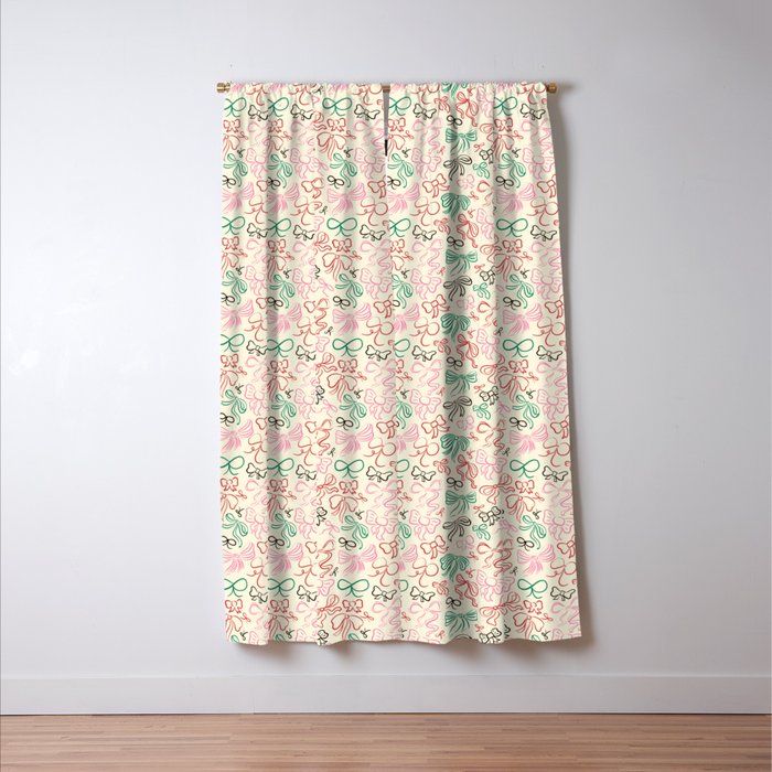 Coquette Holiday Bows Window Curtain Gallery Image 3