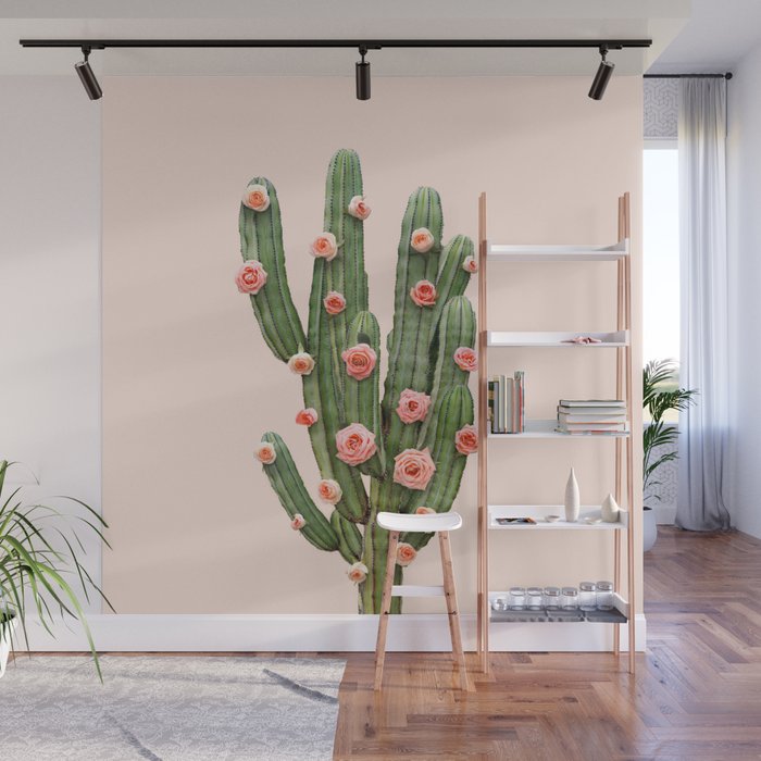 CACTUS AND ROSES Wall Mural Gallery Image 1