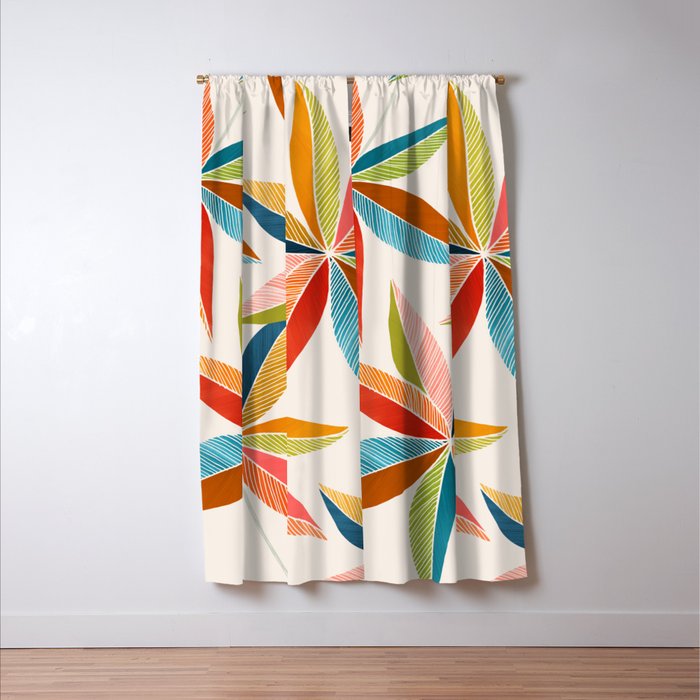 Multicolorful Leaf Design Window Curtain Gallery Image 3