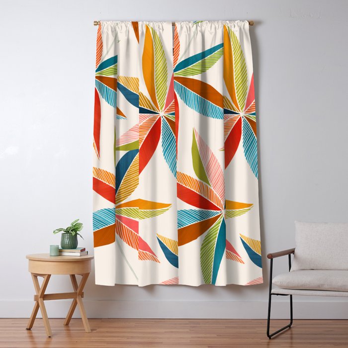 Multicolorful Leaf Design Window Curtain Gallery Image 5