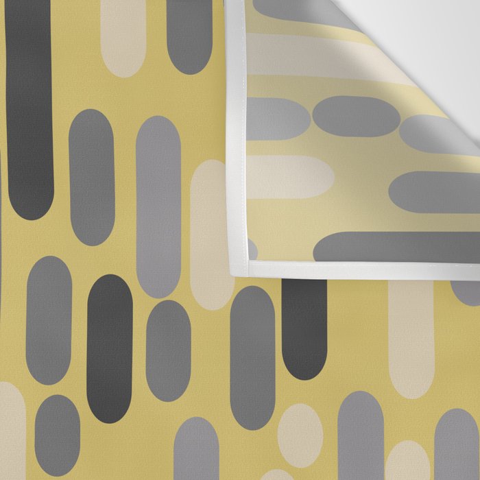 Morningside Heights Midcentury Modern Pattern in Retro Gray, Cream, and Yellow Wall Tapestry Gallery Image 3