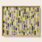 Morningside Heights Midcentury Modern Pattern in Retro Gray, Cream, and Yellow Serving Tray Gallery Image 1