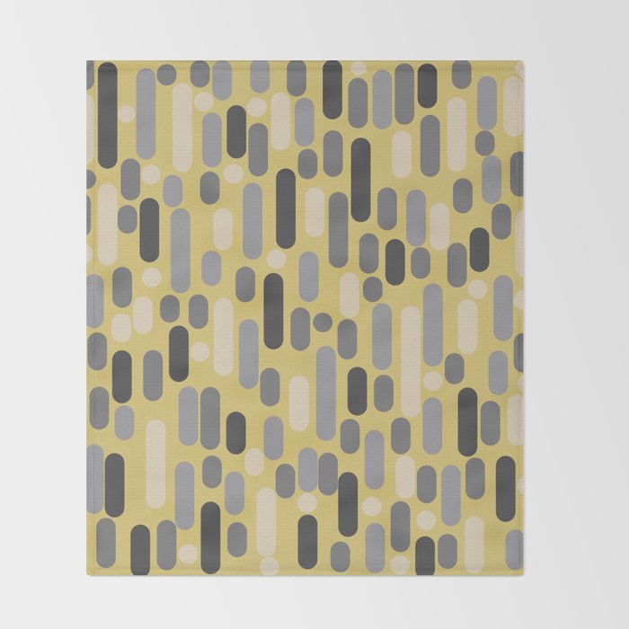 Morningside Heights Midcentury Modern Pattern in Retro Gray, Cream, and Yellow Throw Blanket Gallery Image 2