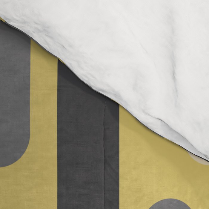 Morningside Heights Midcentury Modern Pattern in Retro Gray, Cream, and Yellow Comforter Gallery Image 4