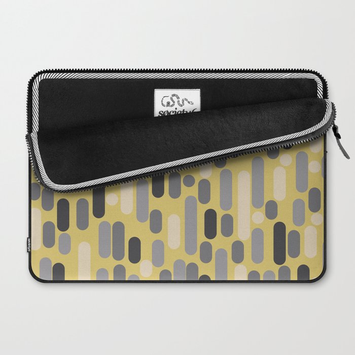 Morningside Heights Midcentury Modern Pattern in Retro Gray, Cream, and Yellow Laptop Sleeve Gallery Image 2