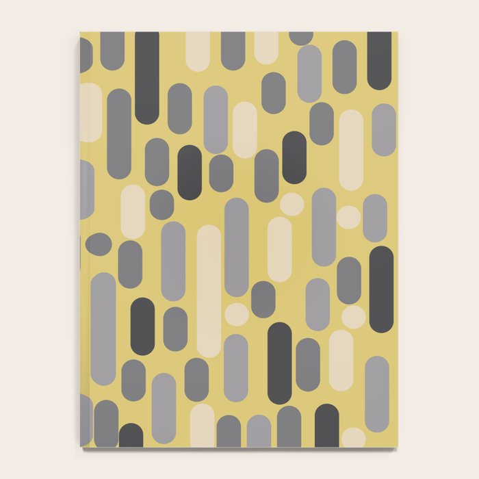 Morningside Heights Midcentury Modern Pattern in Retro Gray, Cream, and Yellow Notebook Gallery Image 4