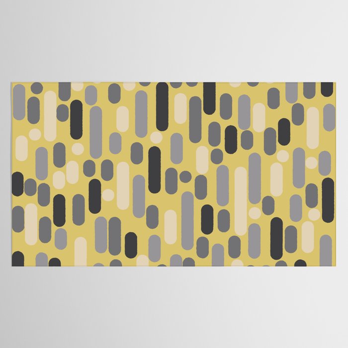 Morningside Heights Midcentury Modern Pattern in Retro Gray, Cream, and Yellow Tablecloth Gallery Image 2