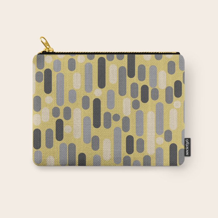 Morningside Heights Midcentury Modern Pattern in Retro Gray, Cream, and Yellow Carry All Pouch Gallery Image 1