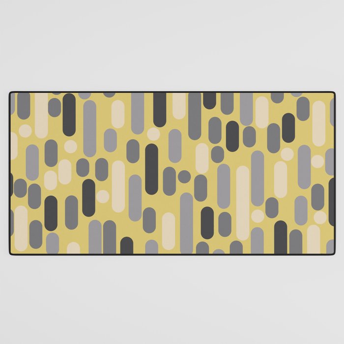 Morningside Heights Midcentury Modern Pattern in Retro Gray, Cream, and Yellow Desk Mat Gallery Image 3