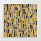 Morningside Heights Midcentury Modern Pattern in Retro Gray, Cream, and Yellow Wood Wall Art Gallery Image 1