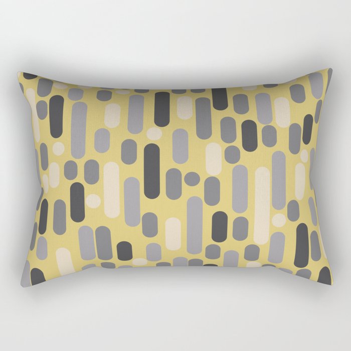Morningside Heights Midcentury Modern Pattern in Retro Gray, Cream, and Yellow Rectangular Pillow Gallery Image 2