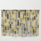 Morningside Heights Midcentury Modern Pattern in Retro Gray, Cream, and Yellow Wall Hanging Gallery Image 1