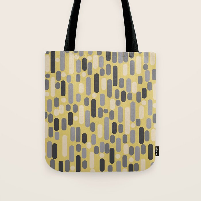 Morningside Heights Midcentury Modern Pattern in Retro Gray, Cream, and Yellow Tote Bag Gallery Image 1