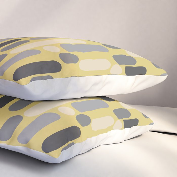 Morningside Heights Midcentury Modern Pattern in Retro Gray, Cream, and Yellow Pillow Sham Gallery Image 3